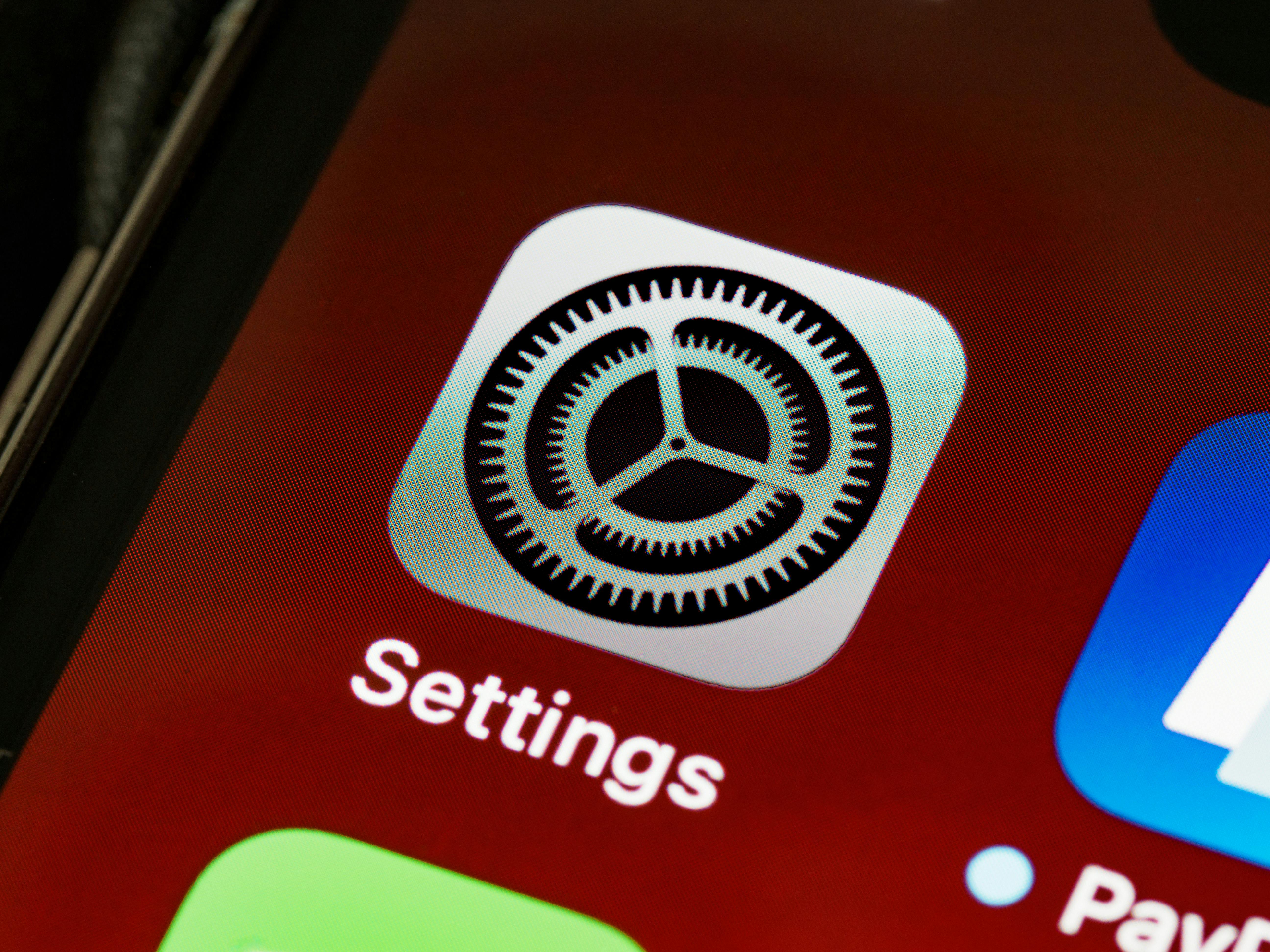 iPhone écran affichant l'application Réglages